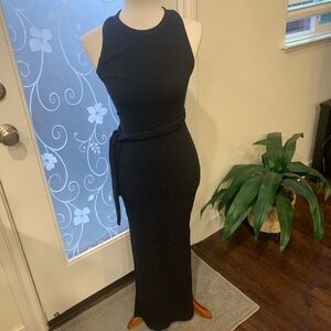 Bar III Black Halter Maxi Dress with Slit